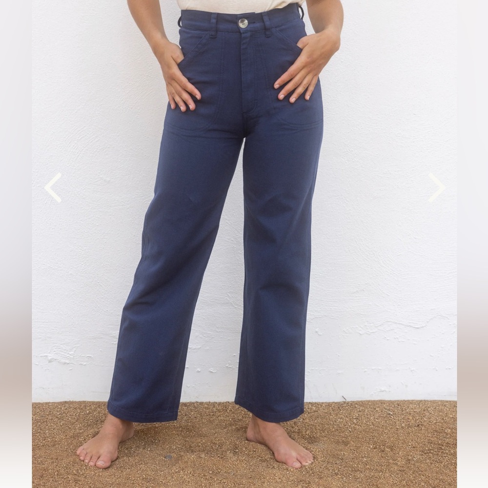 High-Rise Navy Wide Leg Jeans